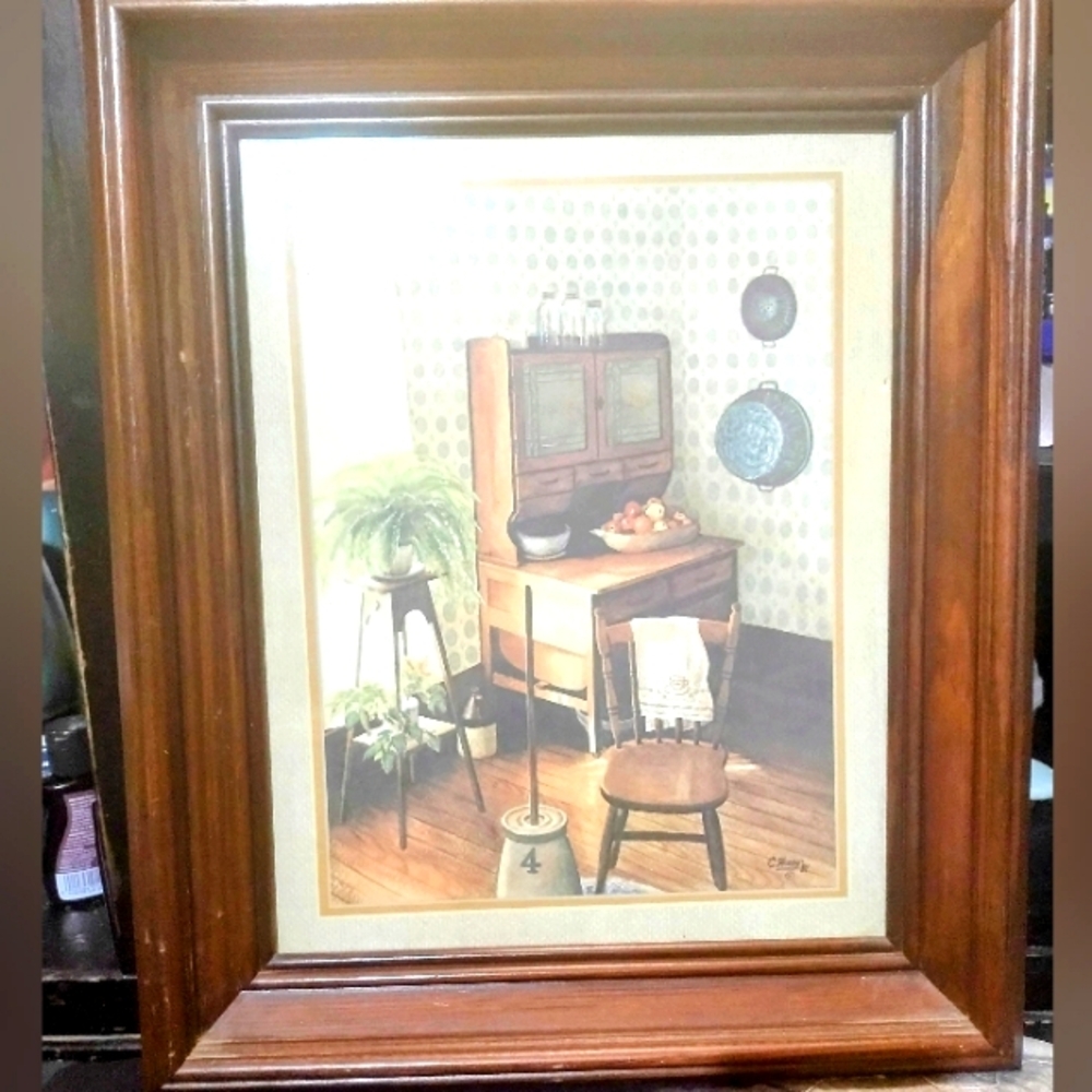 Home Interiors Brown Framed Country Kitchen Wall Art